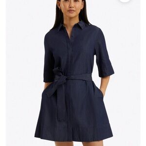 Draper James Riley Mini Shirtdress in Chambray